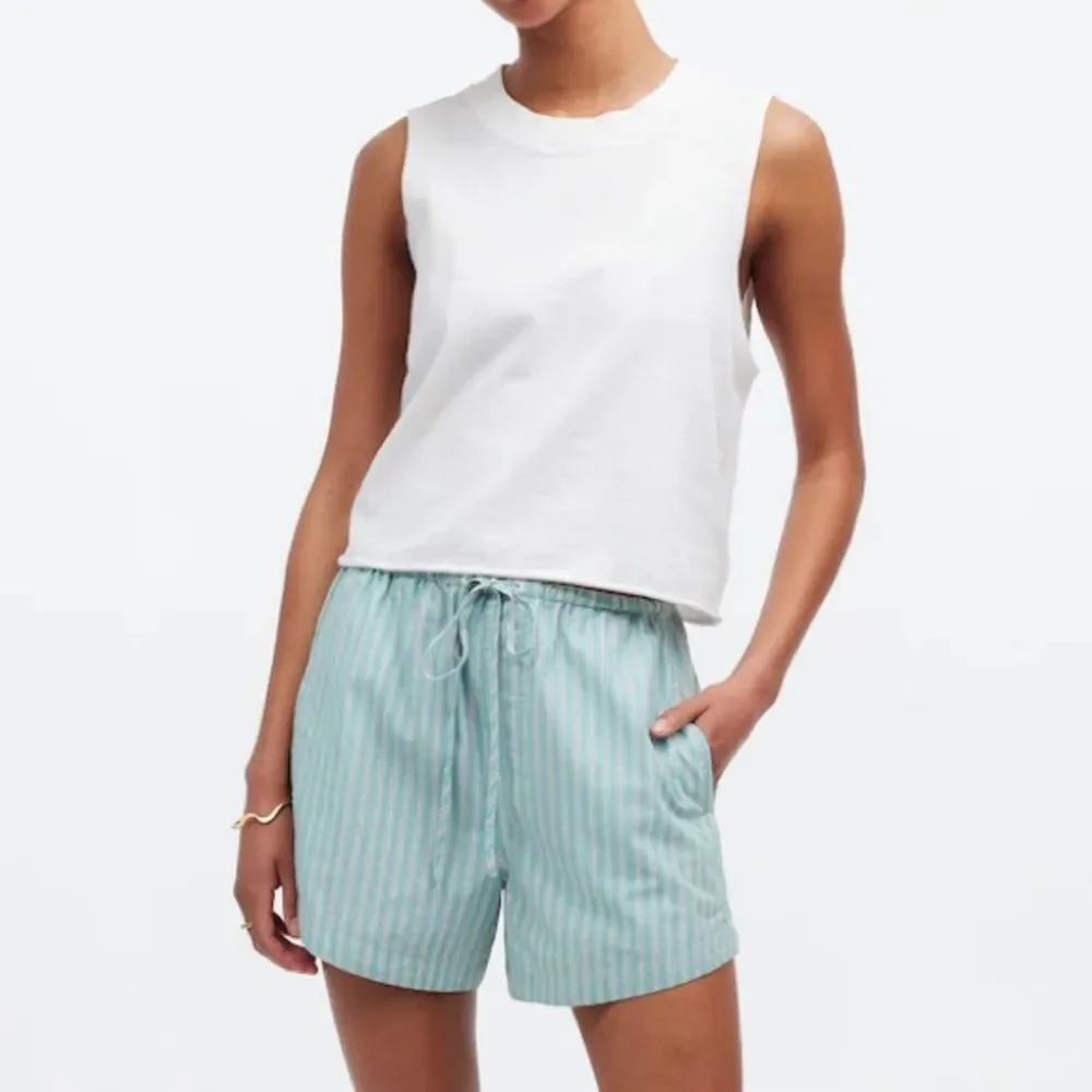 Madewell Poplin Cotton Shorts - Dusty Verdigris- small